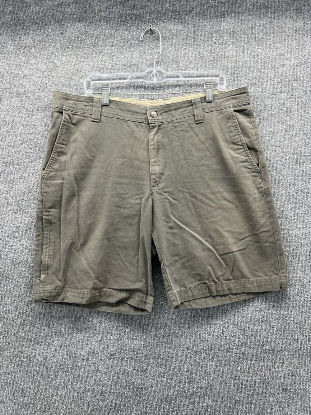 Columbia Shorts Mens 38 Green Chino Flat Front Canvas Casual Summer Travel